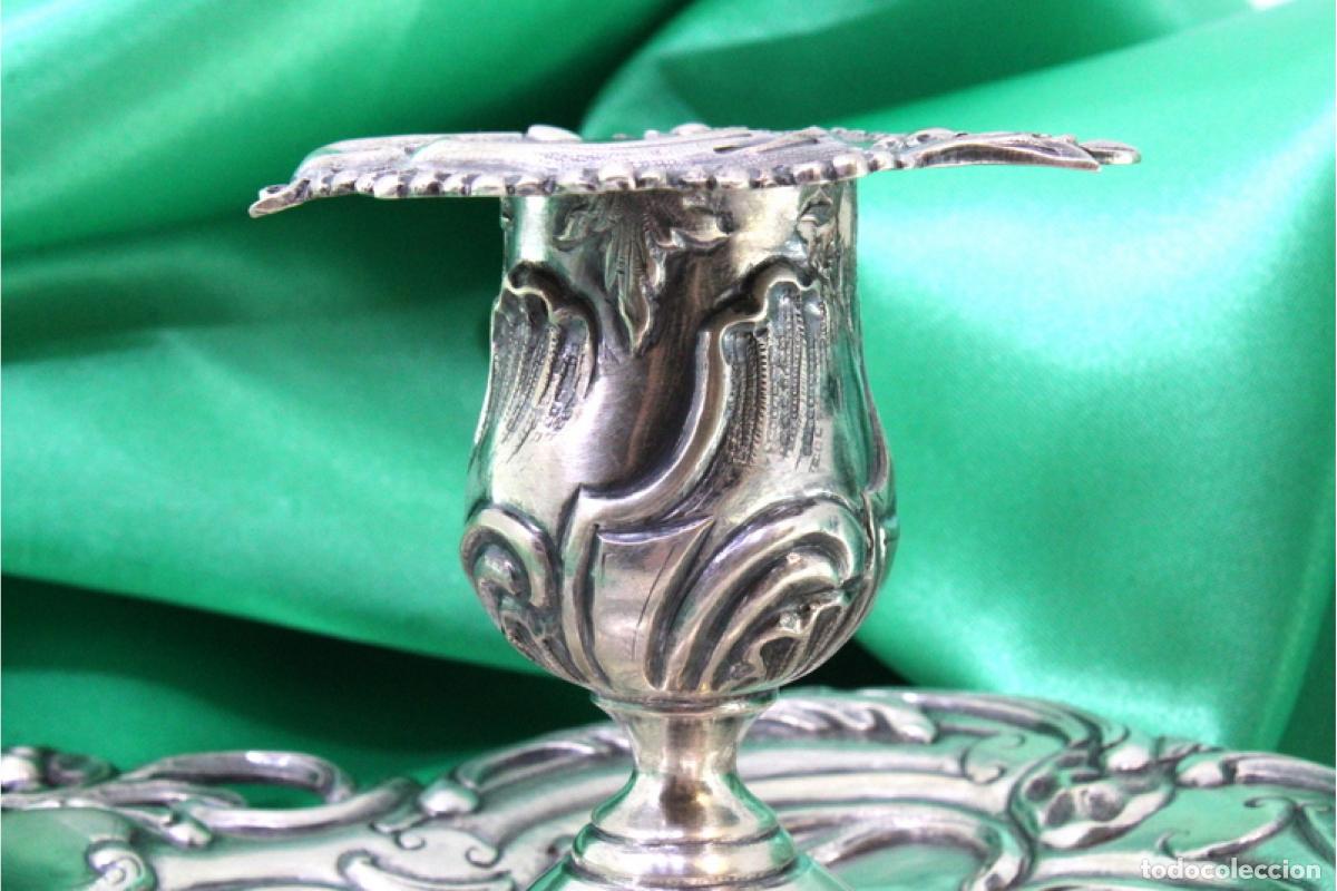 Antig&uuml;edades: Candelabro de mano, en plata - Foto 4