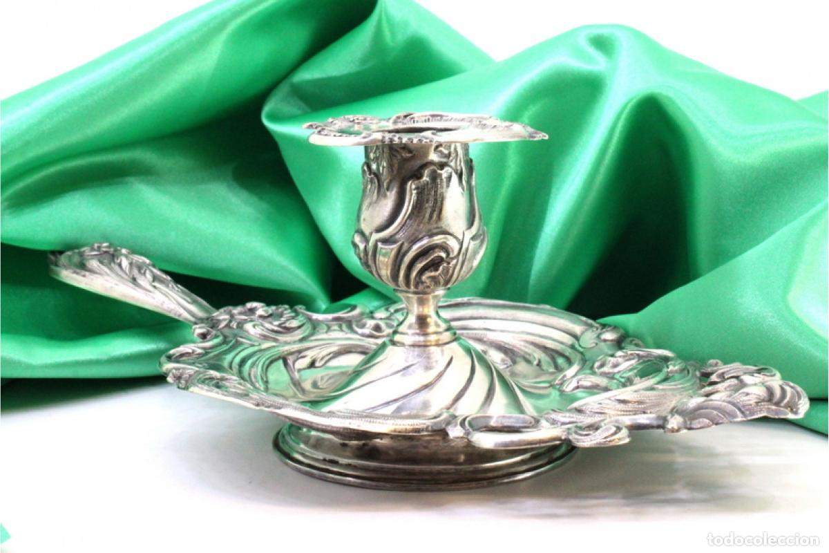 Antig&uuml;edades: Candelabro de mano, en plata - Foto 7