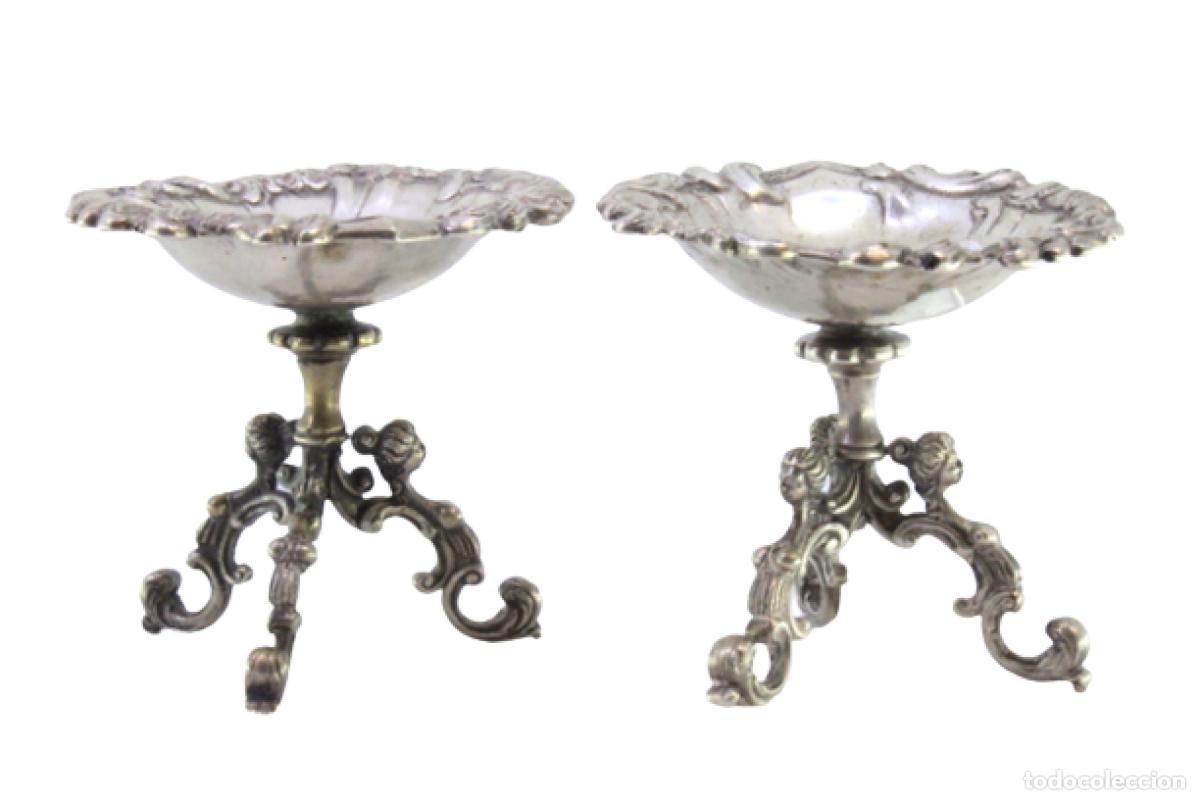 Antiquit&eacute;s: Juego de 2 soportes para anillos, en plata - Figuras femeninas
