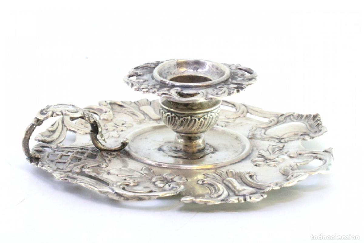 Antig&uuml;edades: Candelabro de mano, en plata - Foto 3