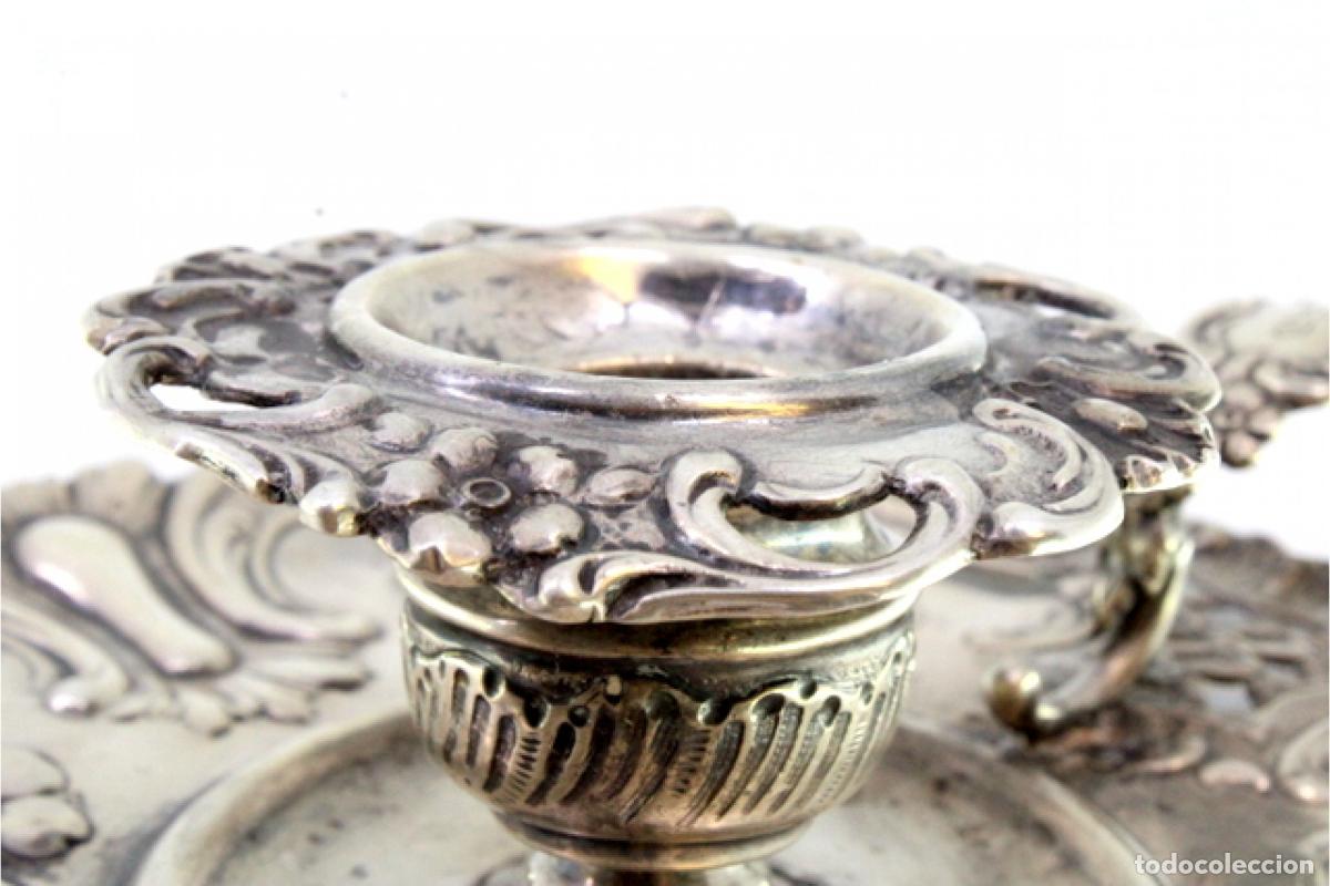 Antig&uuml;edades: Candelabro de mano, en plata - Foto 5