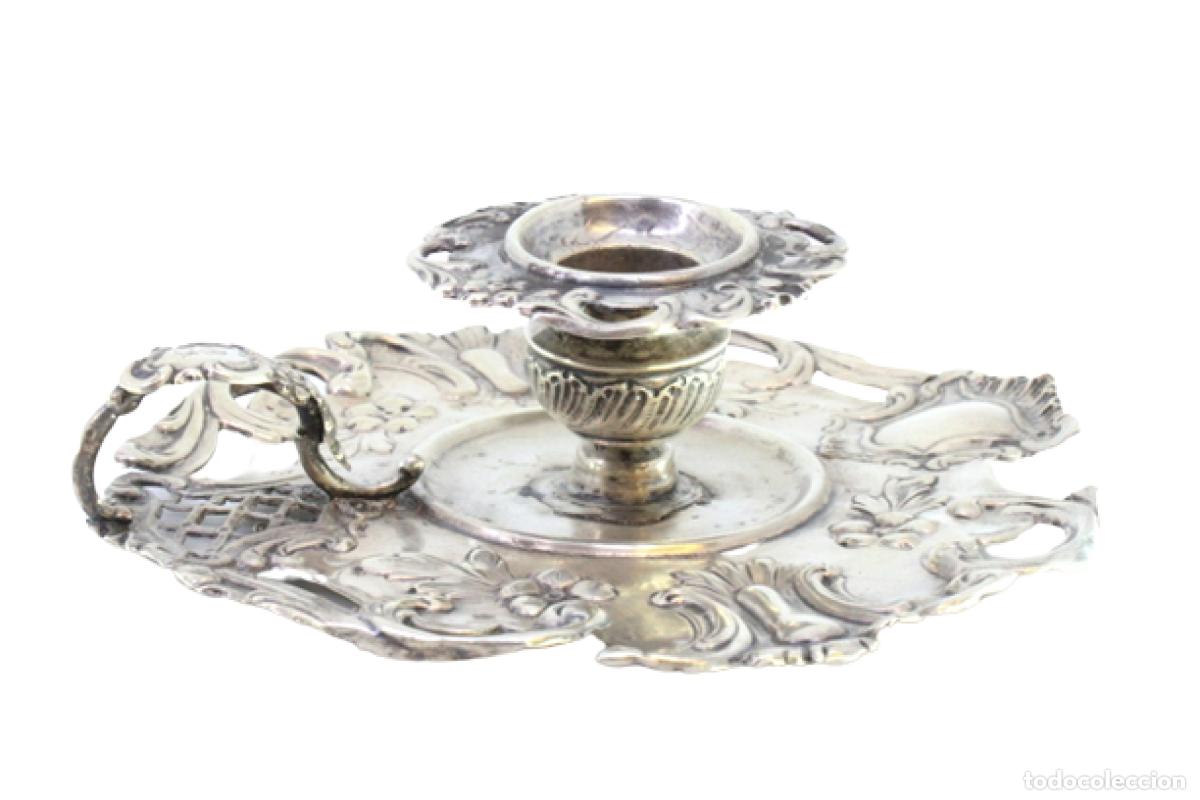Antig&uuml;edades: Candelabro de mano, en plata - Foto 1