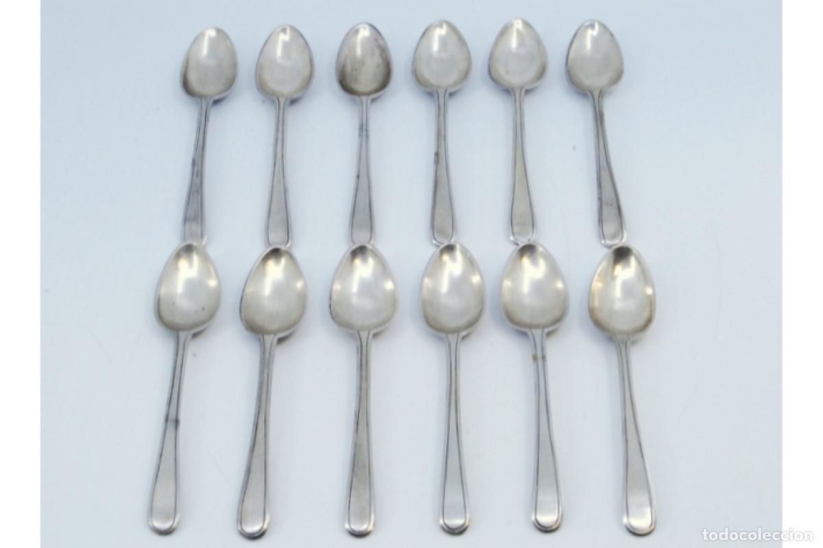 Antig&uuml;edades: Juego de 12 cucharillas de plata - Foto 2