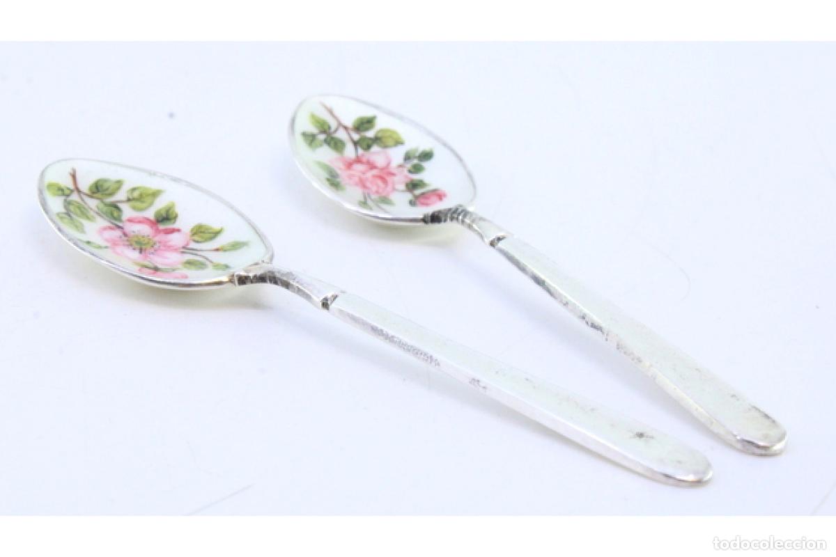 Antig&uuml;edades: Juego de 2 cucharillas de plata - Foto 2