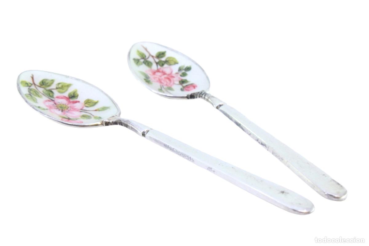 Antig&uuml;edades: Juego de 2 cucharillas de plata - Foto 1