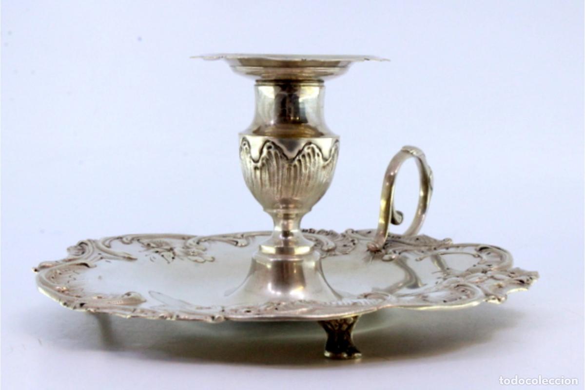 Antig&uuml;edades: Candelabro de mano, en plata - Foto 2