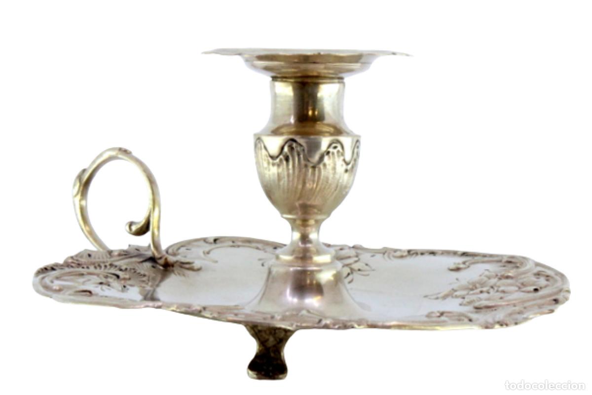 Antig&uuml;edades: Candelabro de mano, en plata - Foto 1