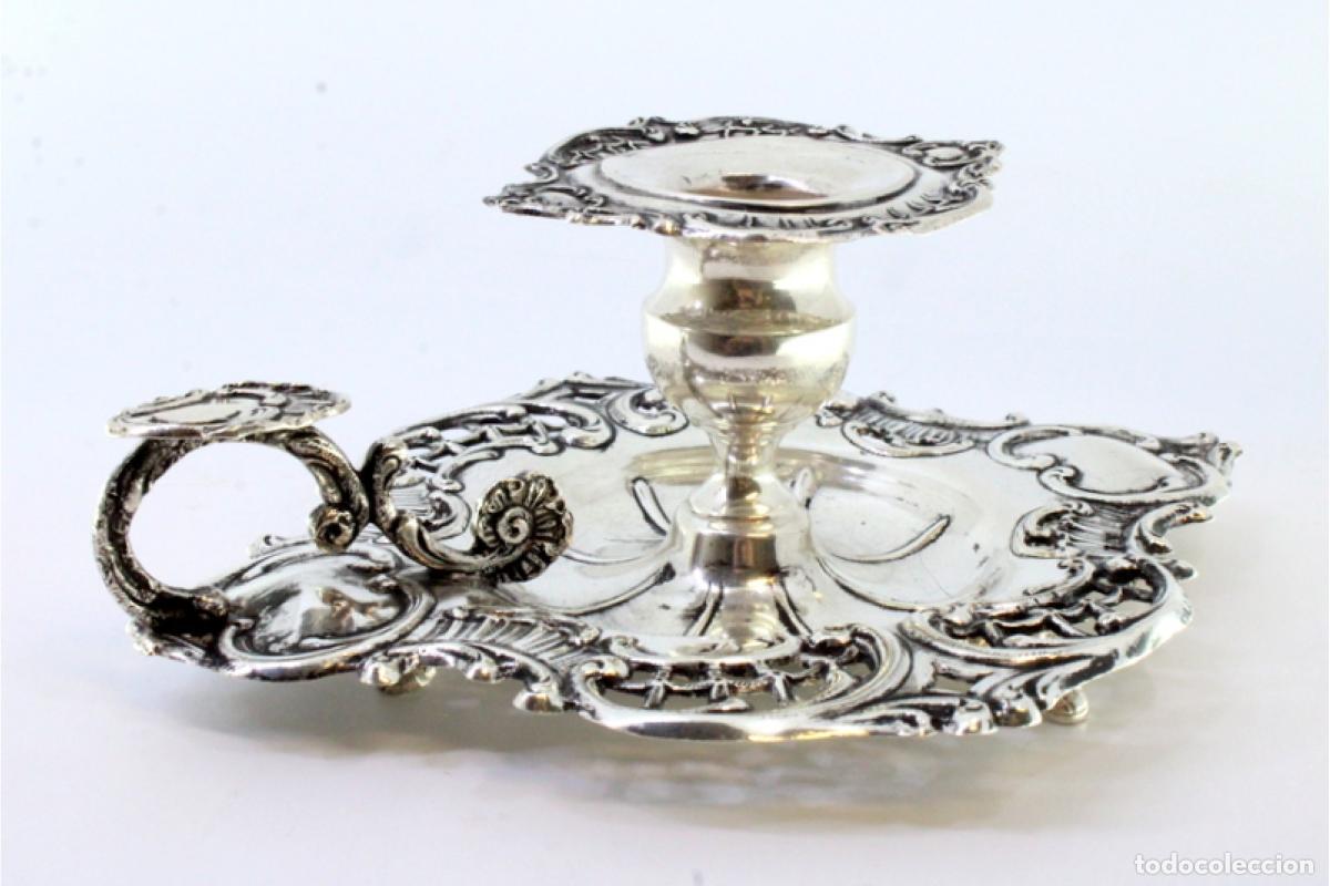 Antig&uuml;edades: Candelabro de mano, en plata - Foto 5