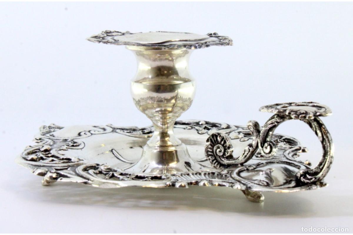 Antig&uuml;edades: Candelabro de mano, en plata - Foto 7