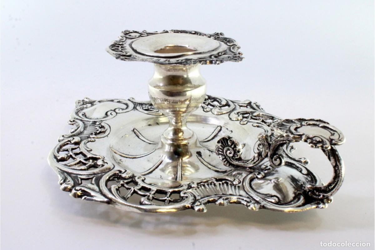 Antig&uuml;edades: Candelabro de mano, en plata - Foto 8