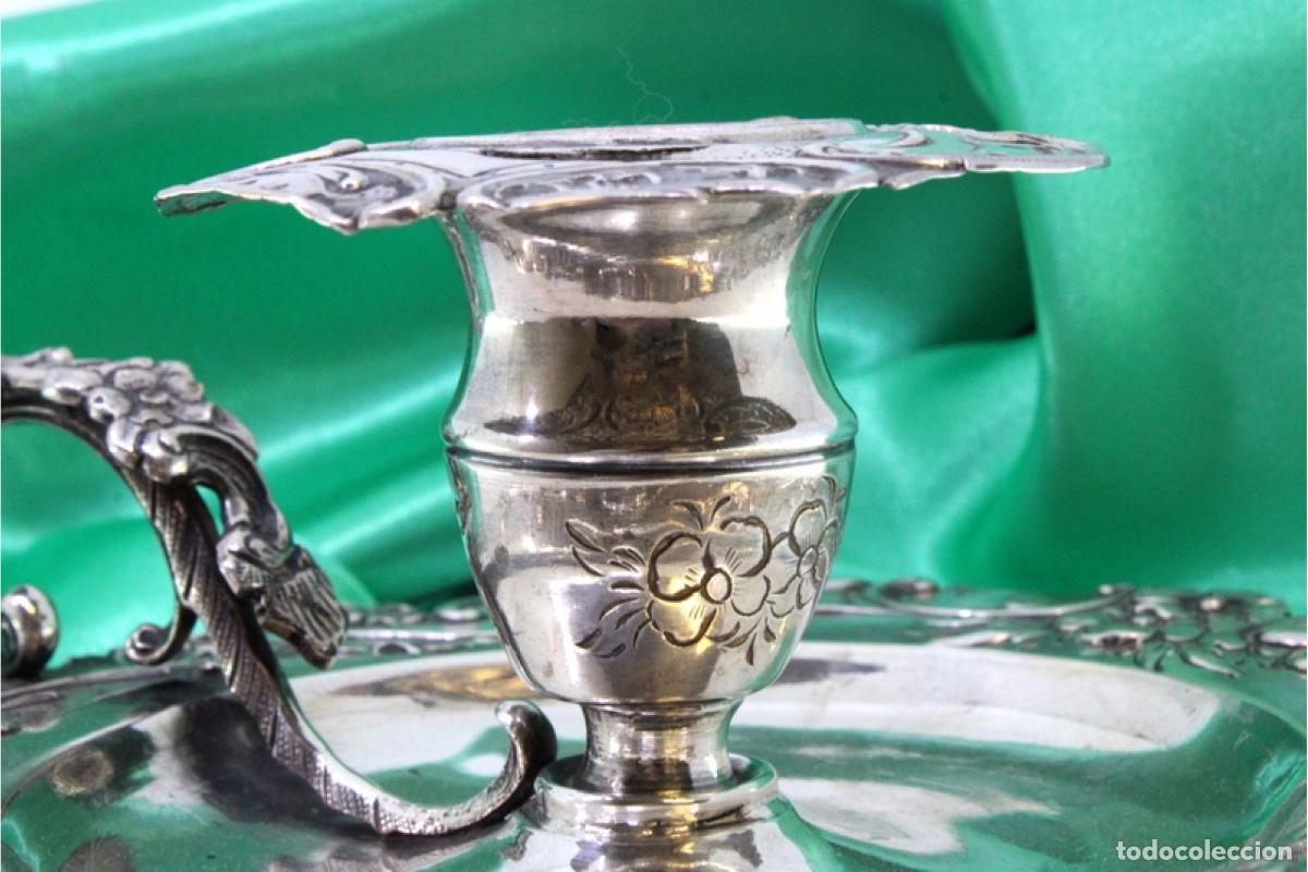Antig&uuml;edades: Candelabro de mano, en plata - Foto 4