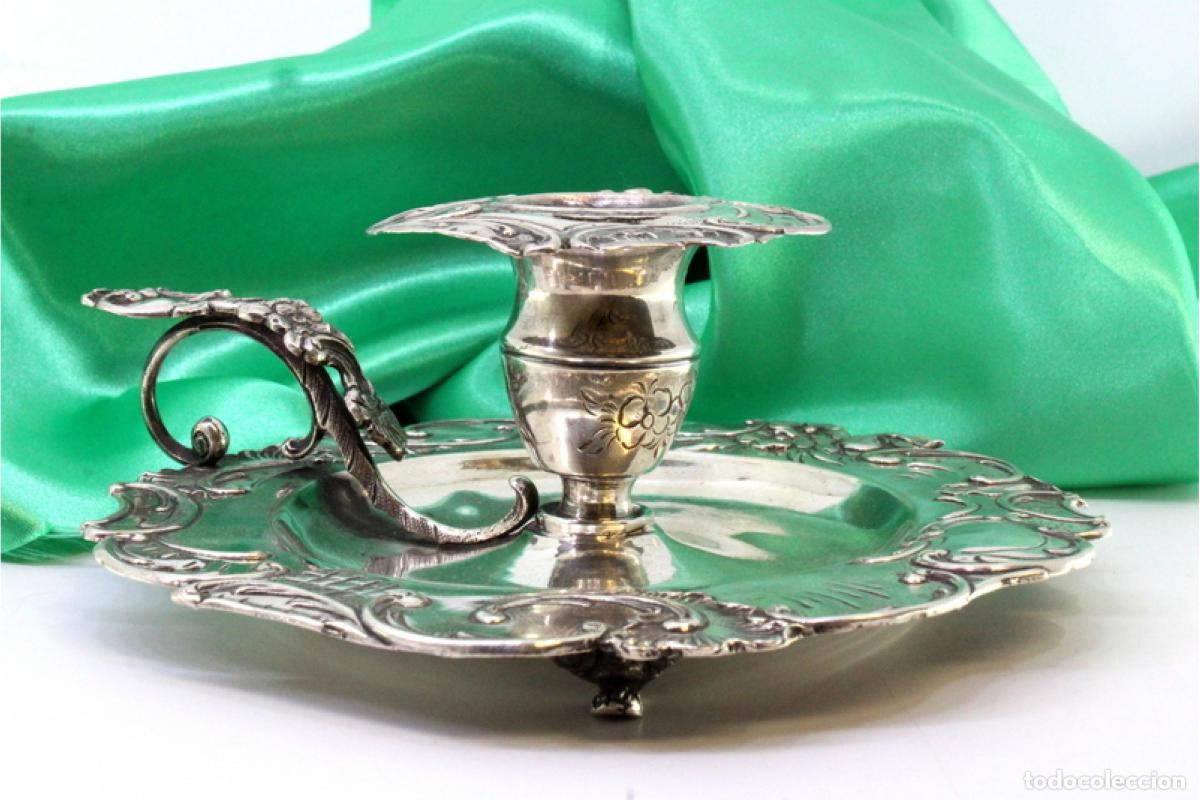 Antig&uuml;edades: Candelabro de mano, en plata - Foto 6