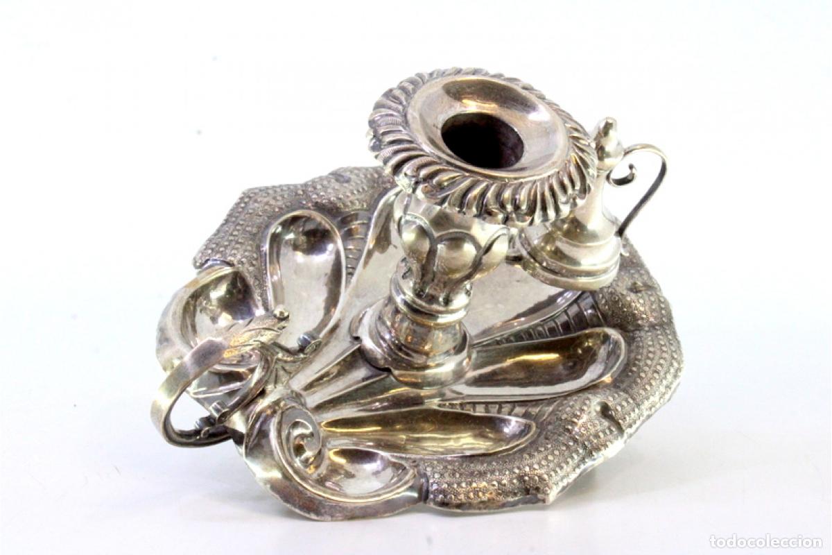 Antig&uuml;edades: Candelabro de mano, en plata - Foto 4