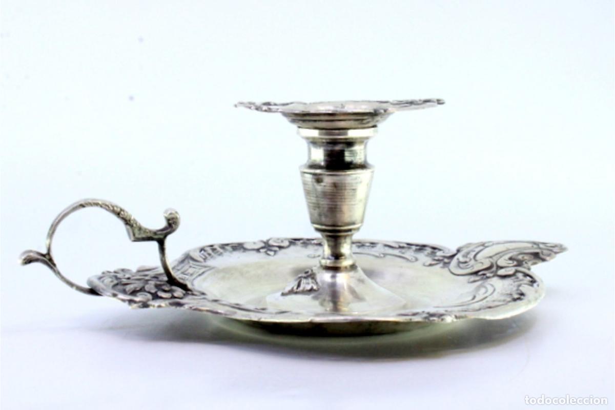 Antig&uuml;edades: Candelabro de mano, en plata - Foto 4