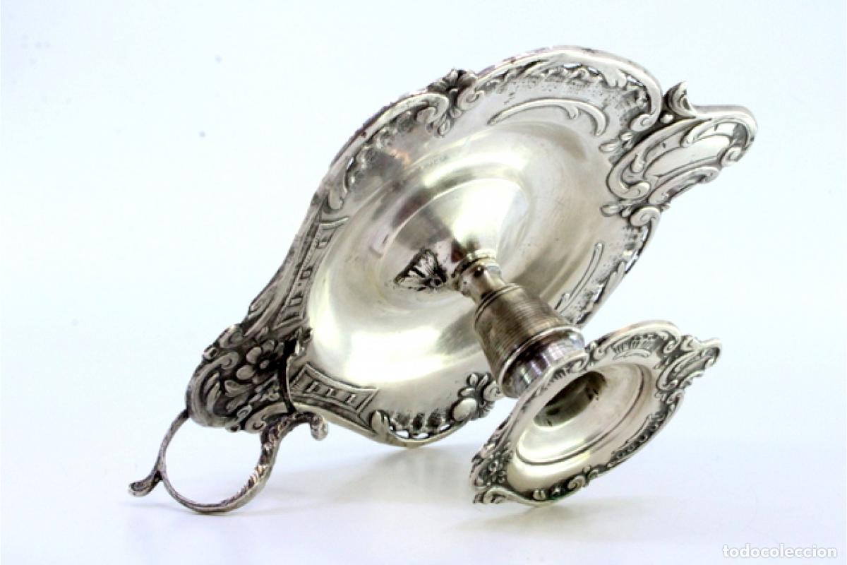 Antig&uuml;edades: Candelabro de mano, en plata - Foto 6