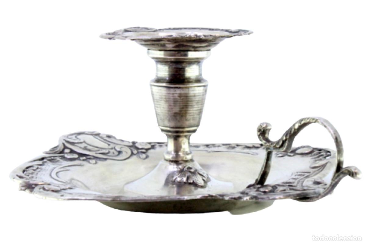 Antig&uuml;edades: Candelabro de mano, en plata - Foto 1