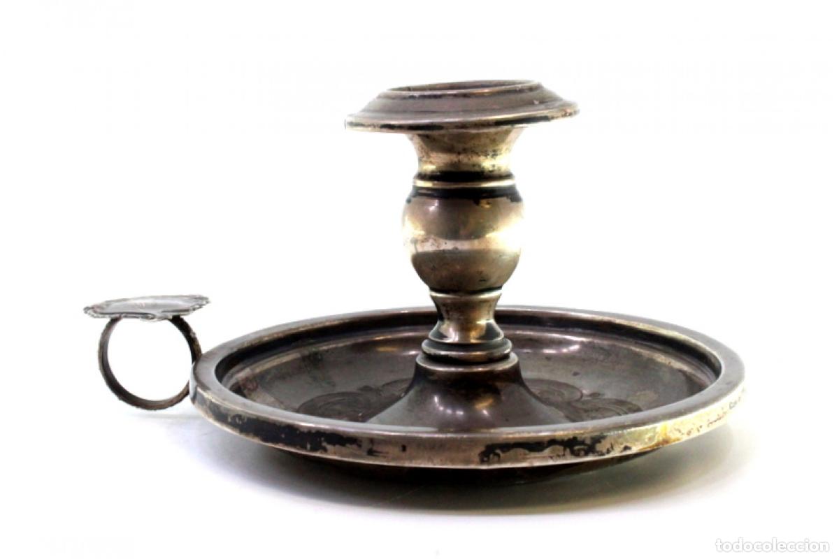 Antig&uuml;edades: Candelabro de mano, en plata - Foto 2