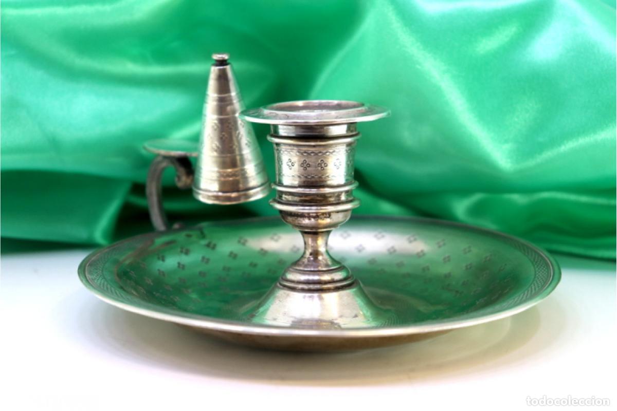 Antig&uuml;edades: Candelabro de mano, en plata - Foto 3