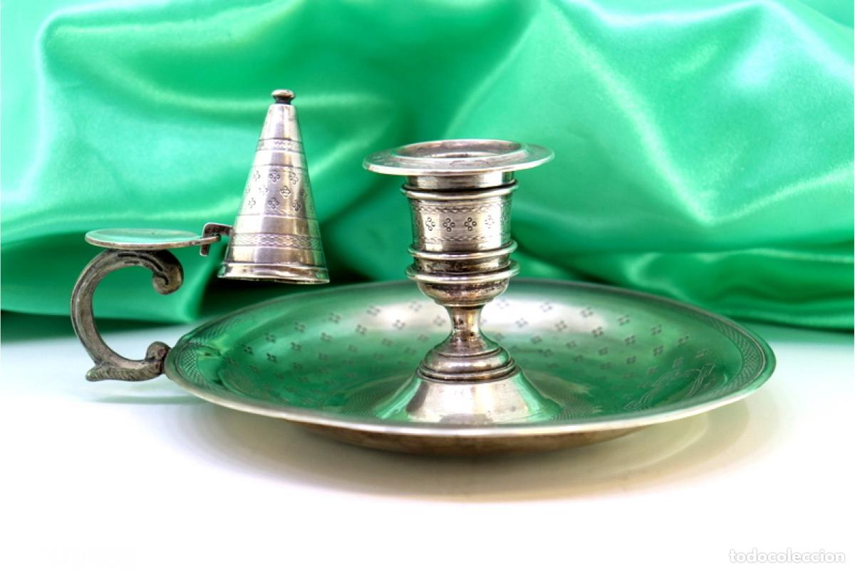 Antig&uuml;edades: Candelabro de mano, en plata - Foto 6