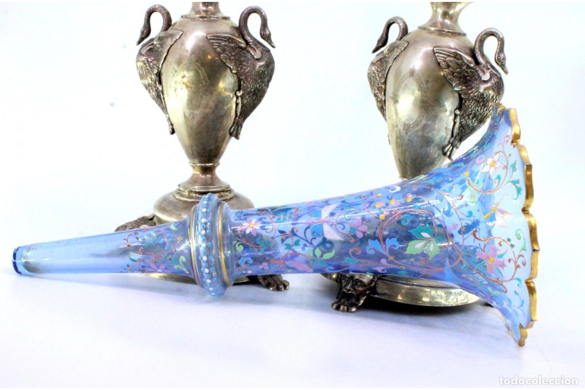 Antig&uuml;edades: 2 jarrones de plata - Gansos y figuras m&iacute;ticas - Foto 7