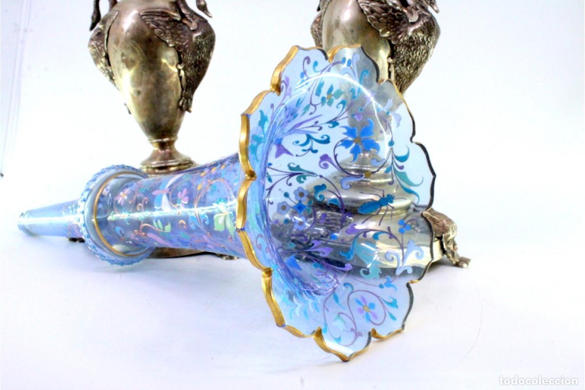 Antig&uuml;edades: 2 jarrones de plata - Gansos y figuras m&iacute;ticas - Foto 8