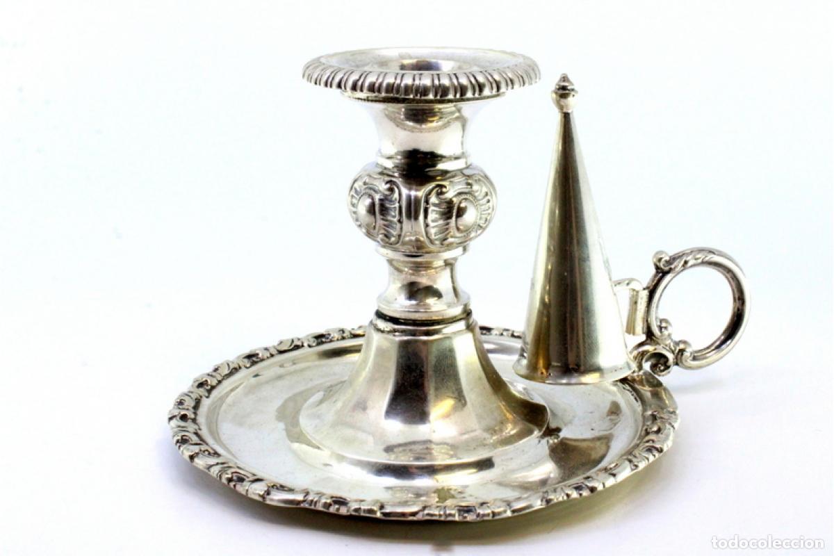 Antig&uuml;edades: Candelabro de mano, en plata - Foto 3
