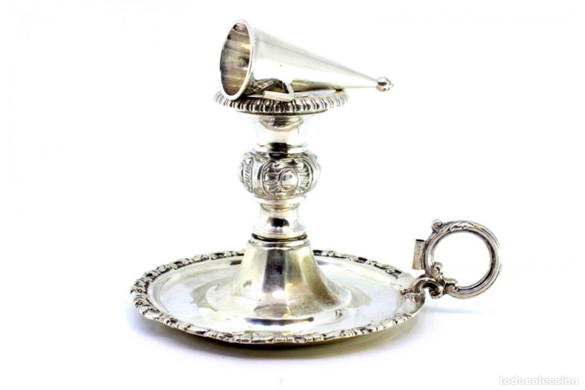 Antig&uuml;edades: Candelabro de mano, en plata - Foto 6
