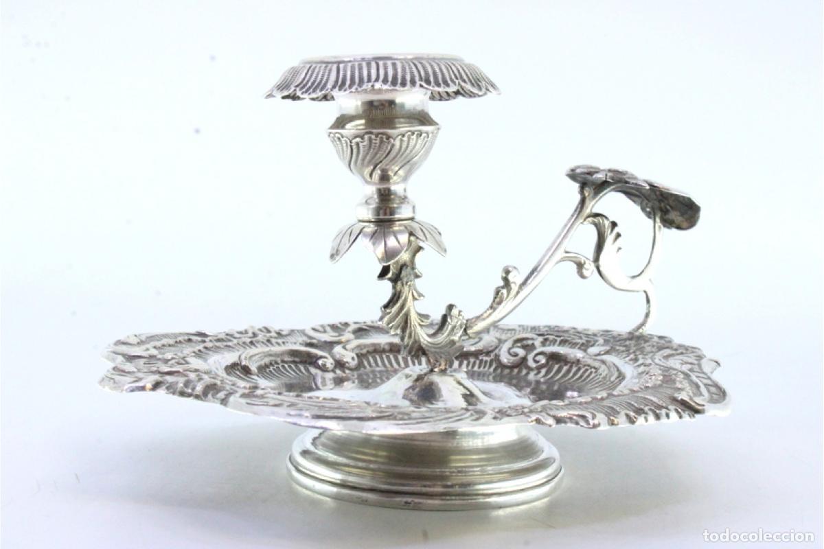 Antig&uuml;edades: Candelabro de mano, en plata - Foto 3