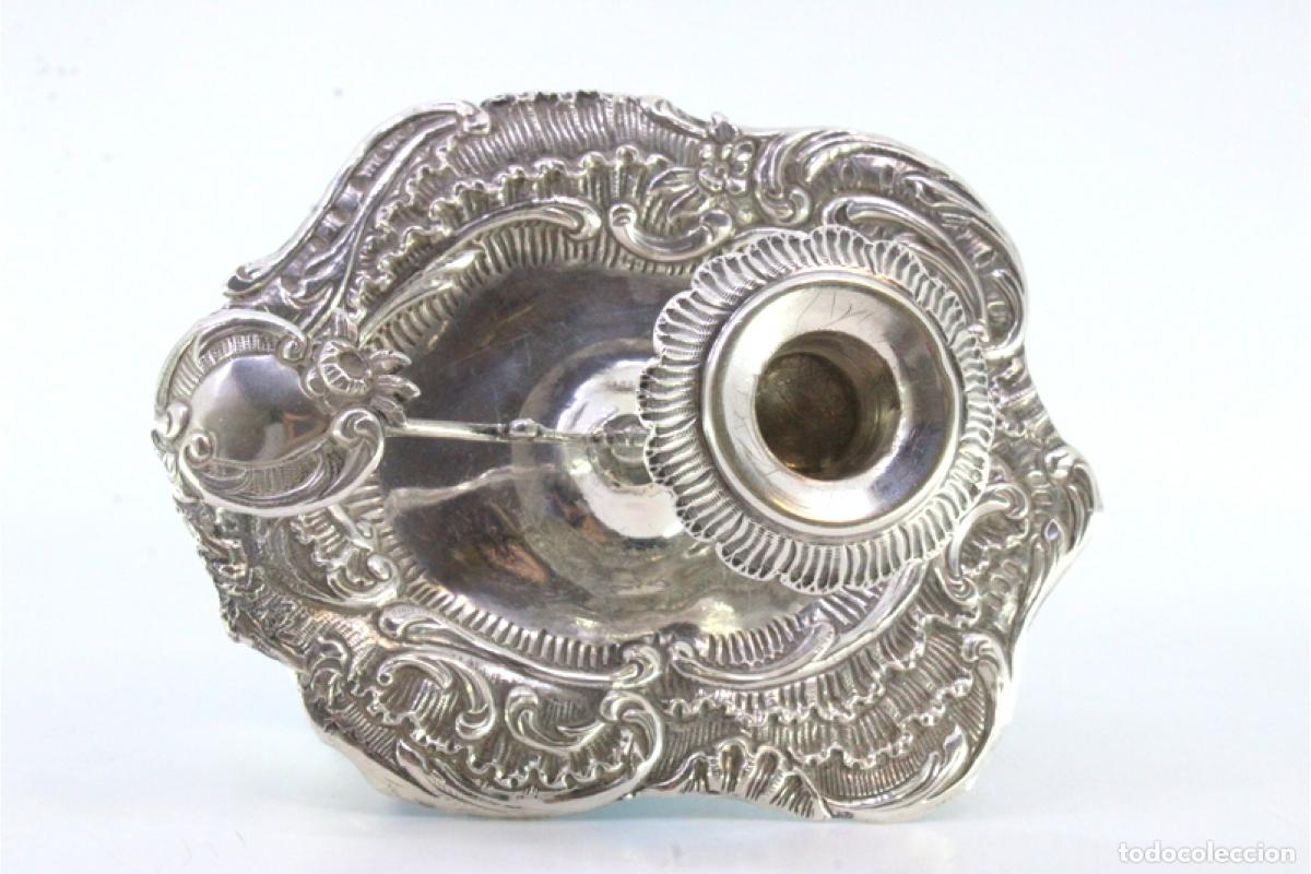 Antig&uuml;edades: Candelabro de mano, en plata - Foto 4