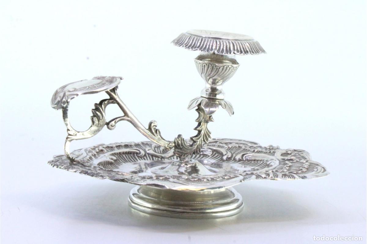 Antig&uuml;edades: Candelabro de mano, en plata - Foto 6