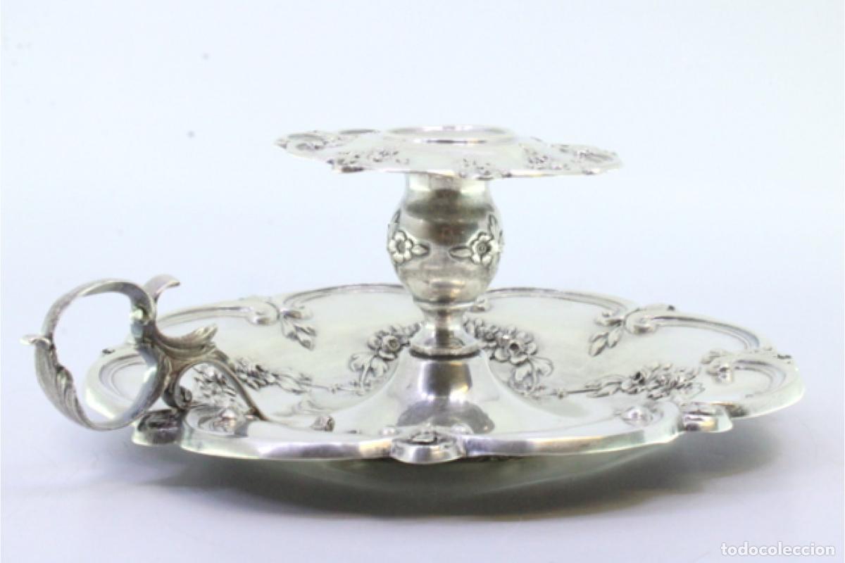 Antig&uuml;edades: Candelabro de mano, en plata - Foto 8