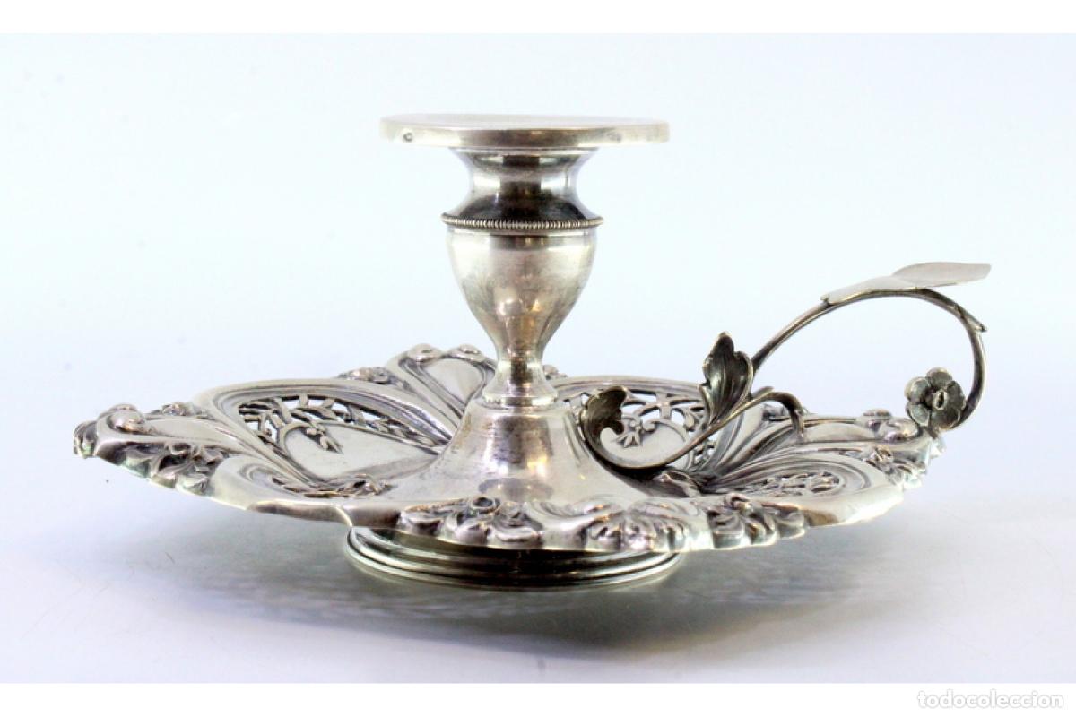 Antig&uuml;edades: Candelabro de mano, en plata - Foto 4