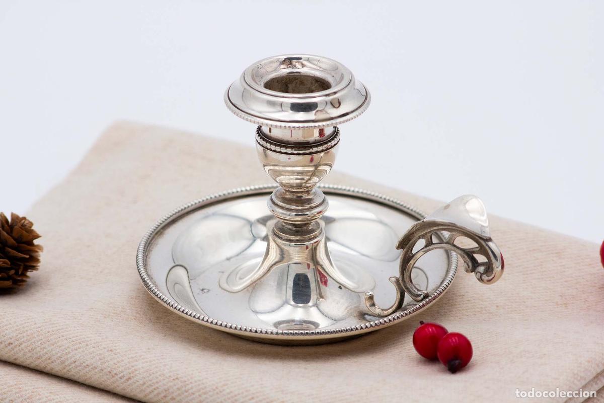 Antig&uuml;edades: Candelabro de mano, en plata - Foto 2