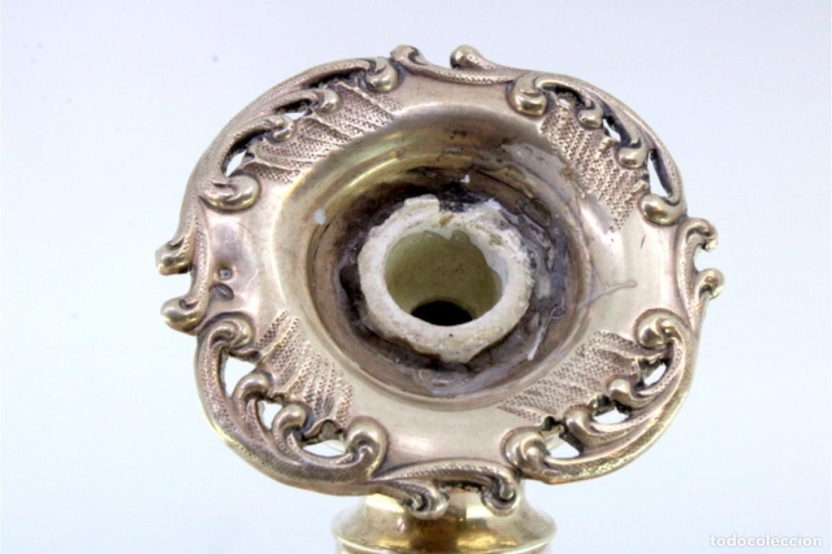 Antig&uuml;edades: Candelabro de mano, en plata - Foto 2