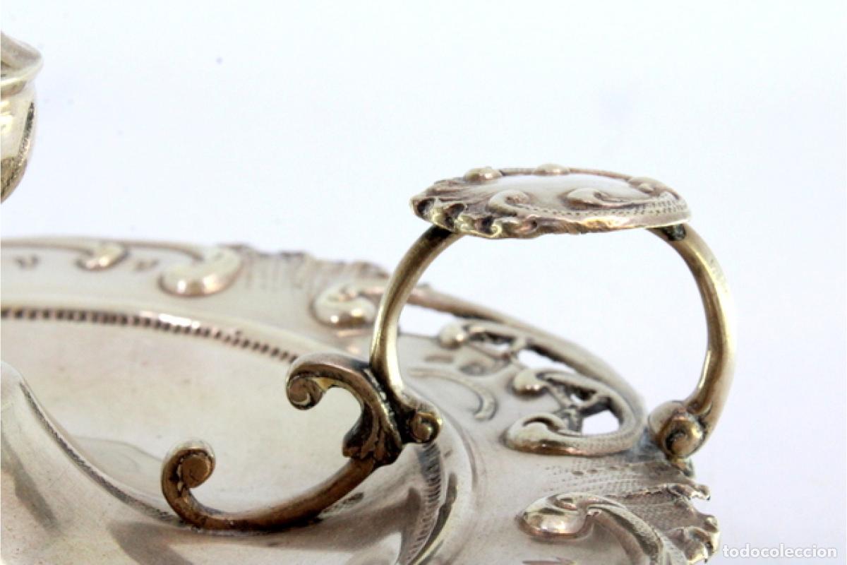 Antig&uuml;edades: Candelabro de mano, en plata - Foto 3