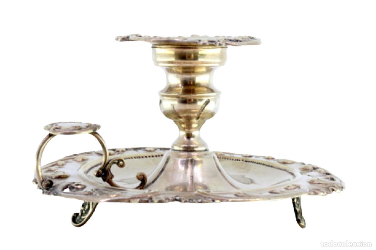 Antig&uuml;edades: Candelabro de mano, en plata - Foto 1