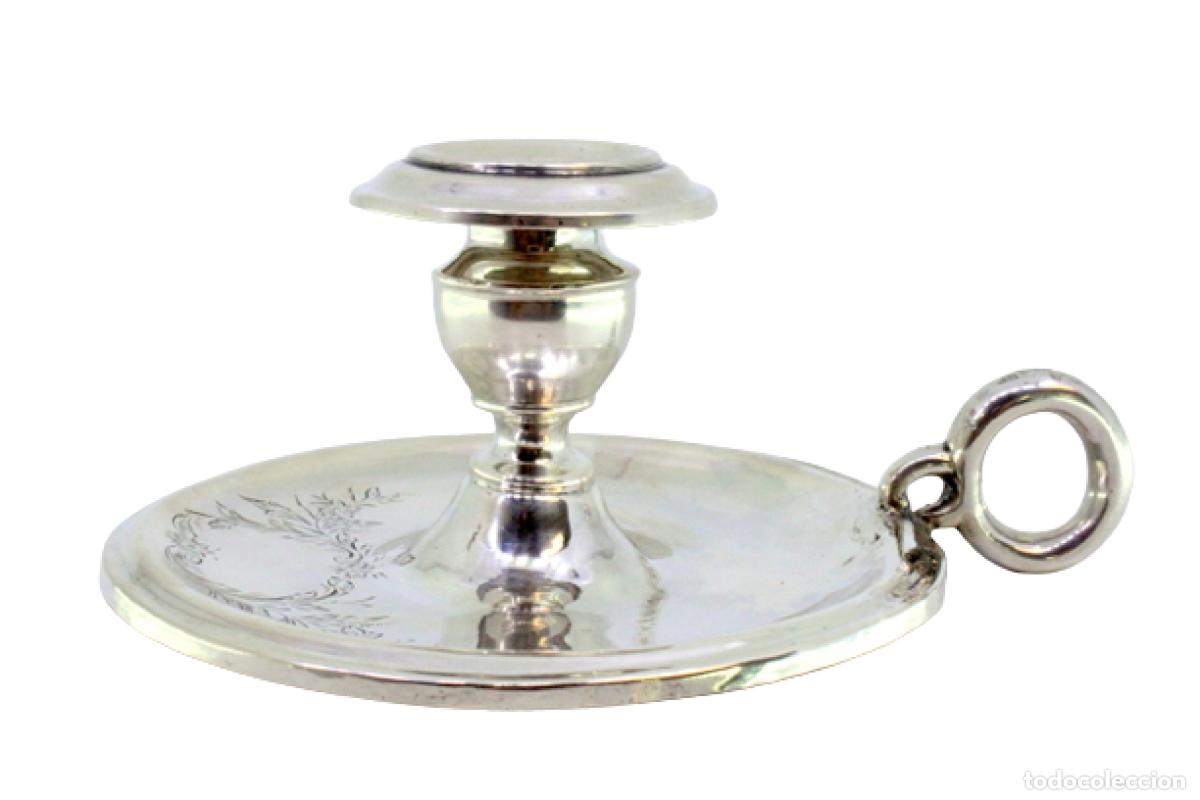 Antig&uuml;edades: Candelabro de mano, en plata - Foto 1
