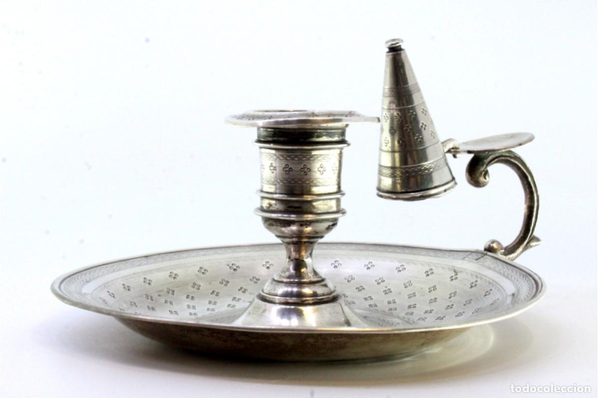 Antig&uuml;edades: Candelabro de mano, en plata - Foto 3