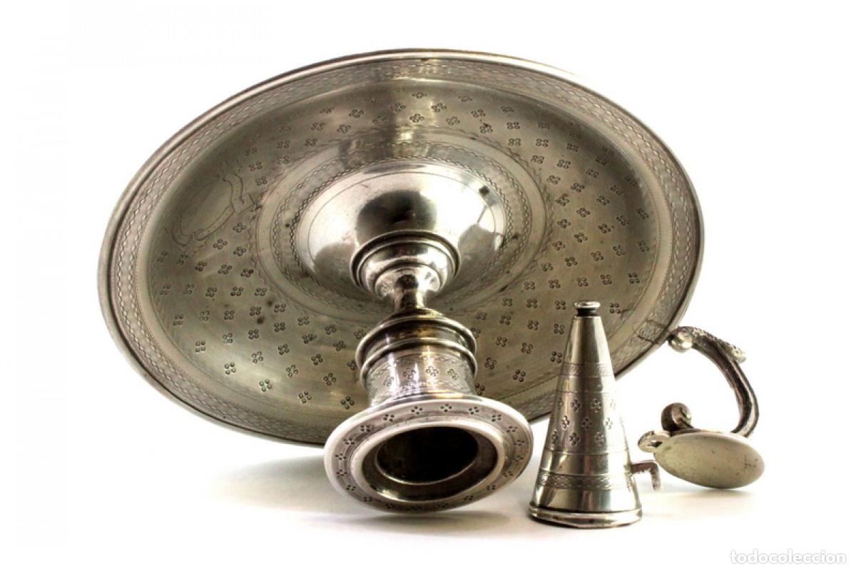 Antig&uuml;edades: Candelabro de mano, en plata - Foto 4