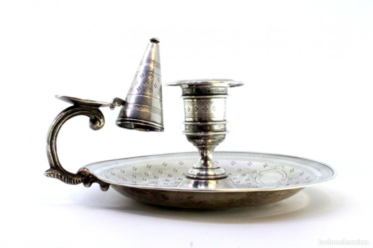 Antig&uuml;edades: Candelabro de mano, en plata - Foto 6
