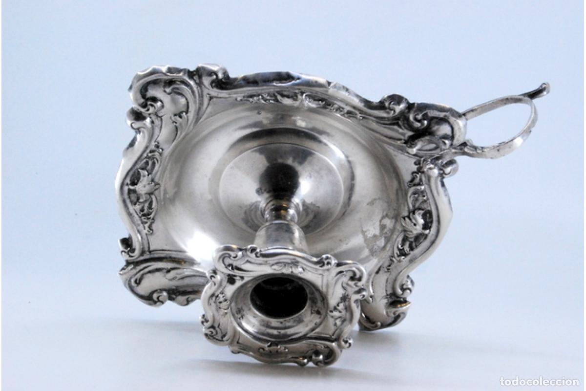 Antig&uuml;edades: Candelabro de mano, en plata - Foto 4