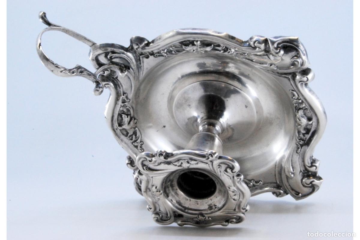 Antig&uuml;edades: Candelabro de mano, en plata - Foto 8