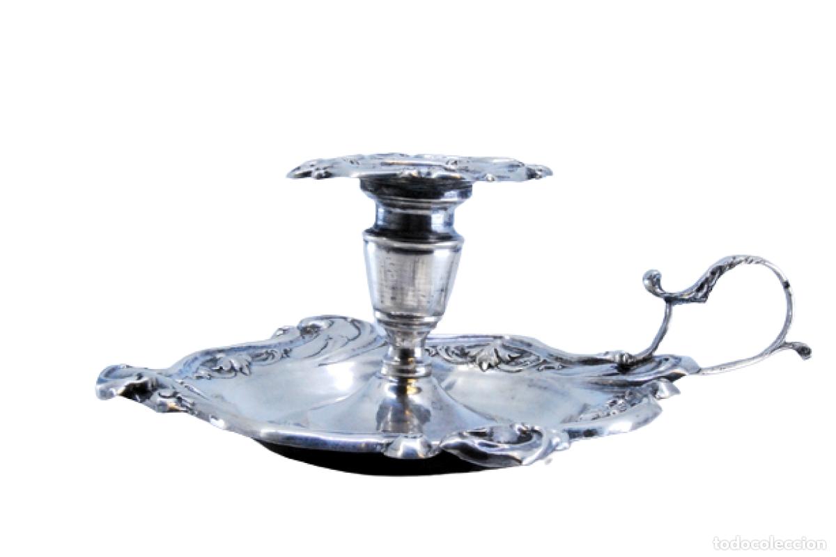 Antig&uuml;edades: Candelabro de mano, en plata - Foto 1