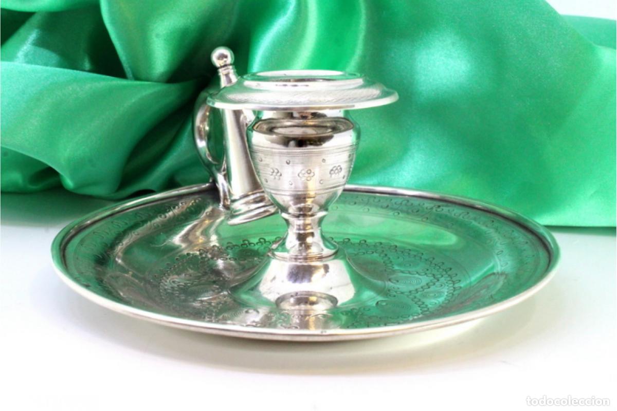 Antig&uuml;edades: Candelabro de mano, en plata - Foto 4