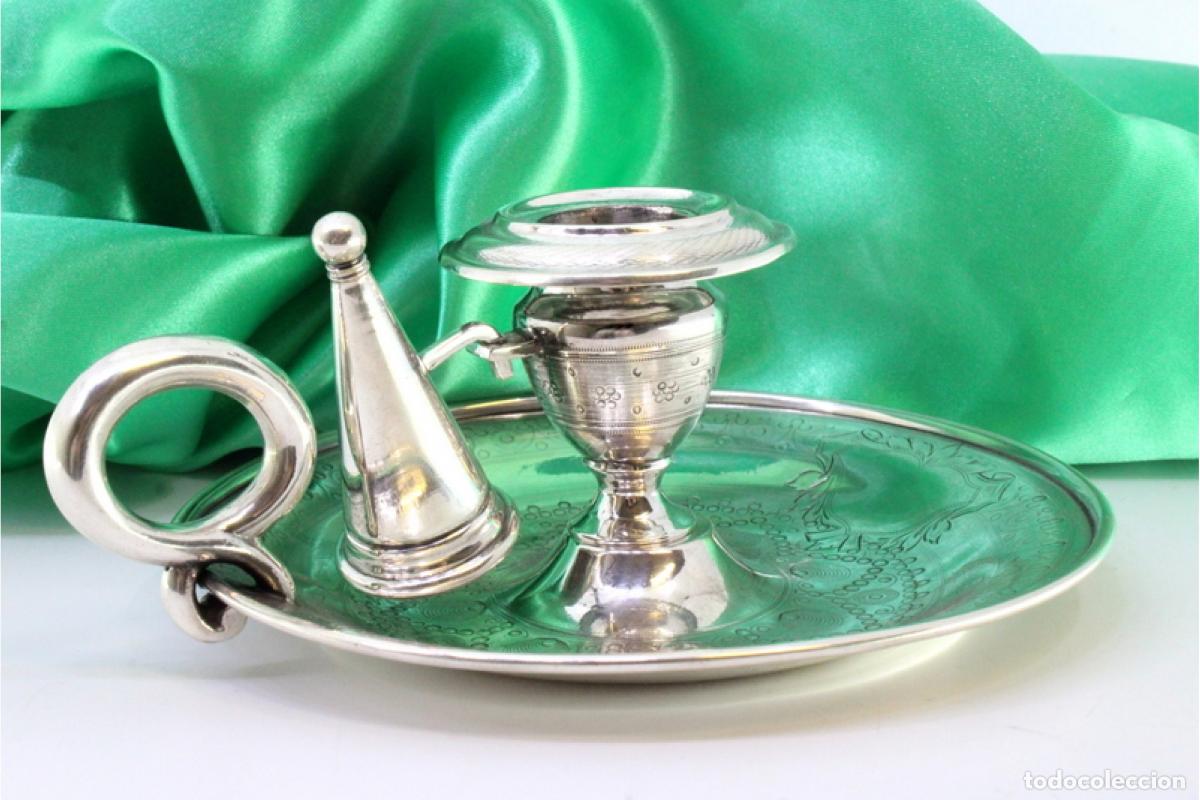 Antig&uuml;edades: Candelabro de mano, en plata - Foto 5