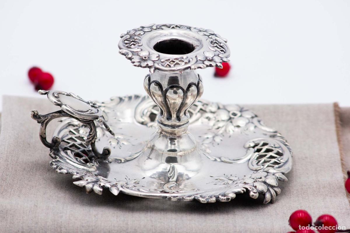 Antig&uuml;edades: Candelabro de mano, en plata - Foto 2