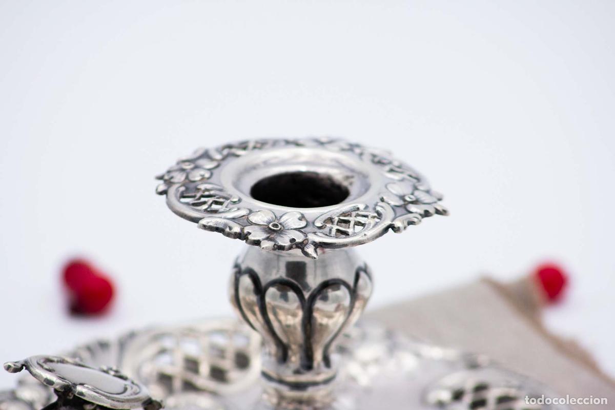Antig&uuml;edades: Candelabro de mano, en plata - Foto 5
