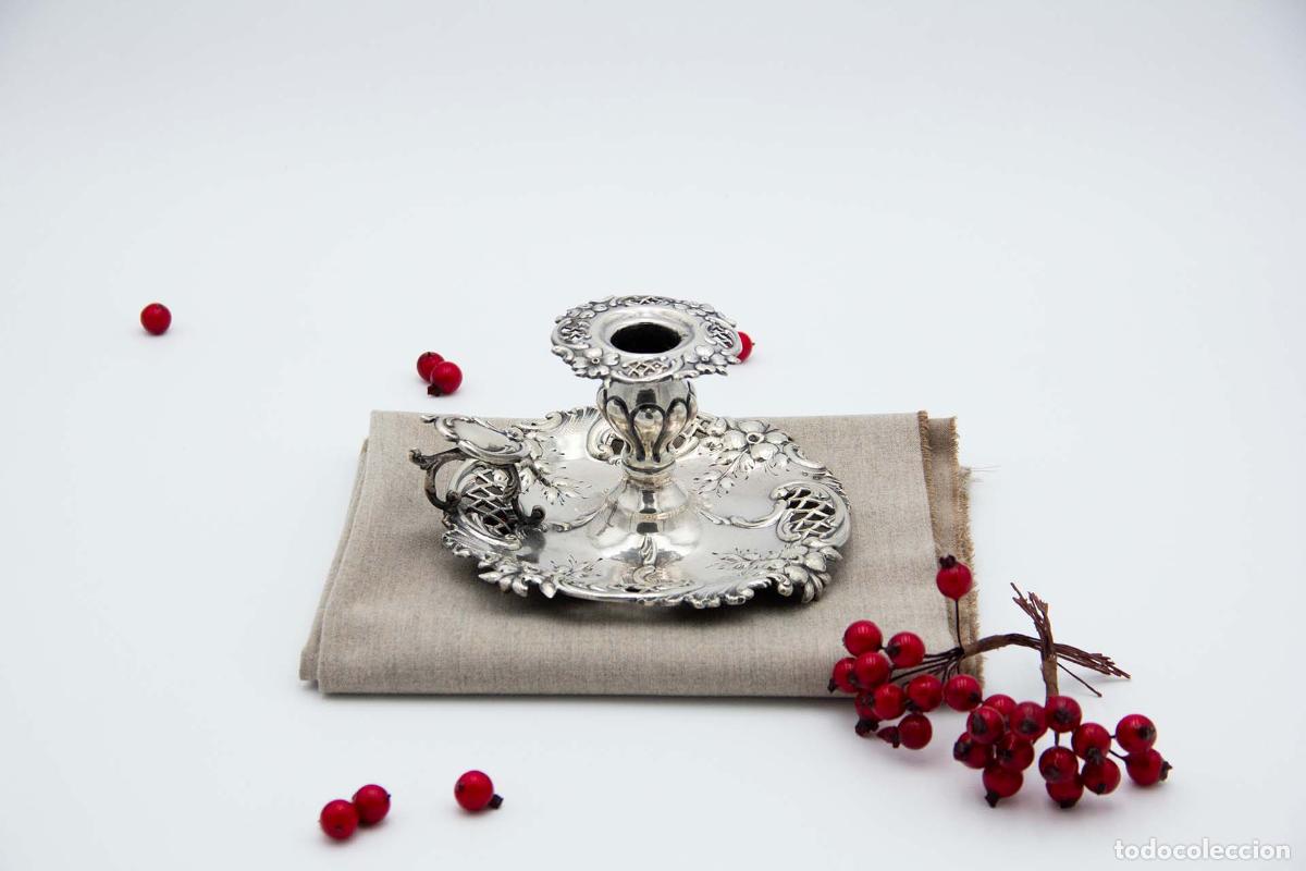 Antig&uuml;edades: Candelabro de mano, en plata - Foto 1