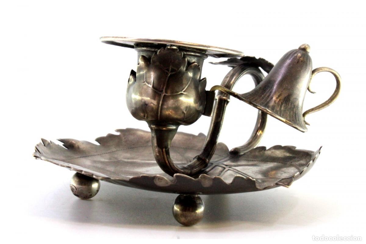 Antig&uuml;edades: Candelabro de mano, en plata - Foto 3