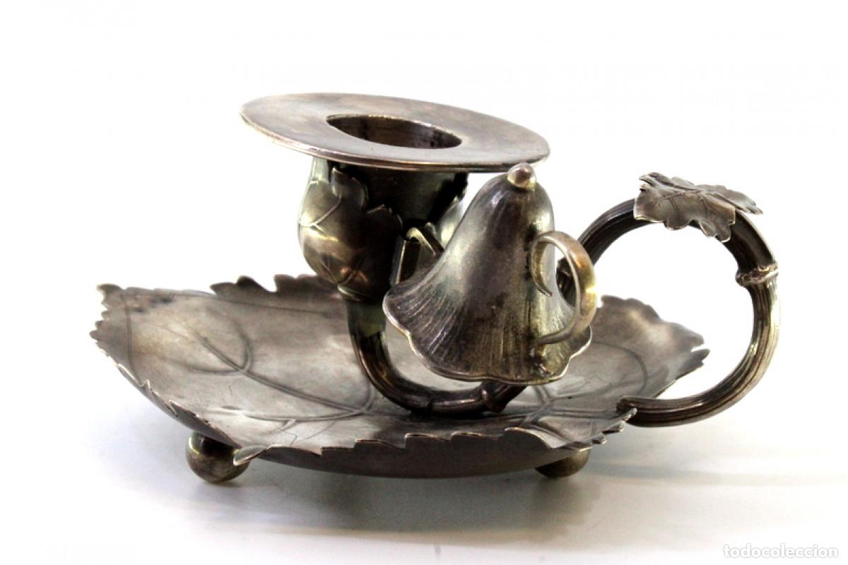 Antig&uuml;edades: Candelabro de mano, en plata - Foto 4